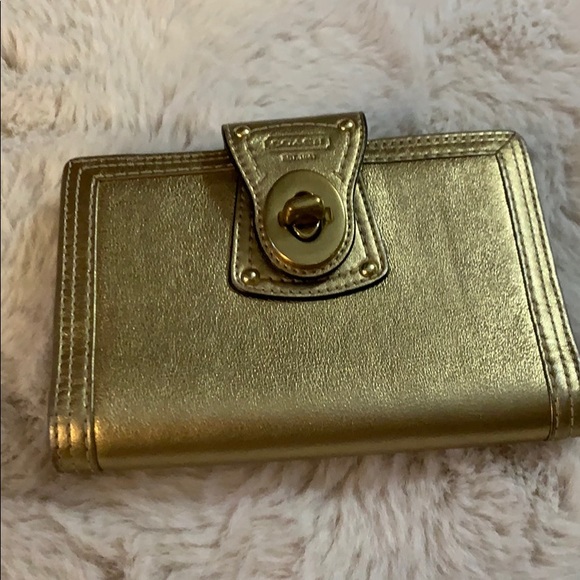 Coach Handbags - Gold Coach planner wallet